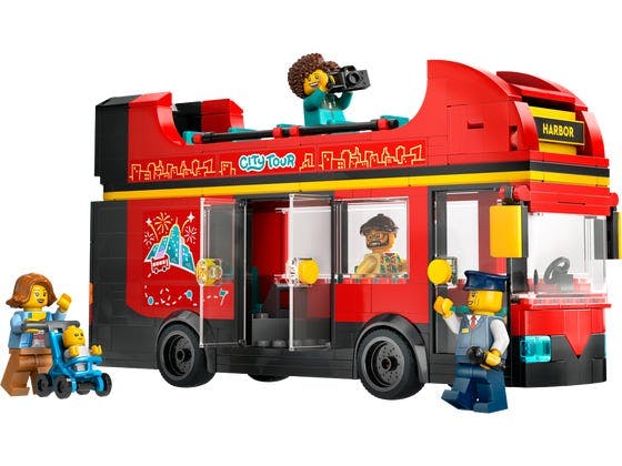 Rød dobbeltdækker-turistbus - 60407 - LEGO