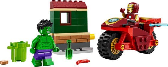 Iron Man med motorcykel og Hulk - 76287 - LEGO