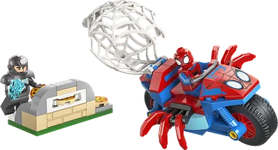 Spidey på sin motorcykel mod Rhino