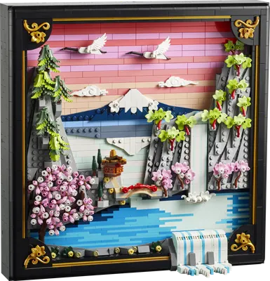 Japansk landskab med kirsebærblomster