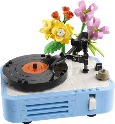 Pladespiller med blomster