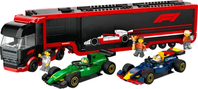 F1-lastbil med RB20 og AMR24 F1-biler
