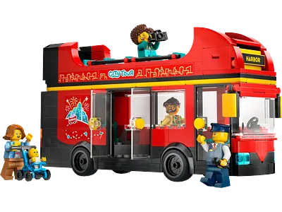 Rød dobbeltdækker-turistbus