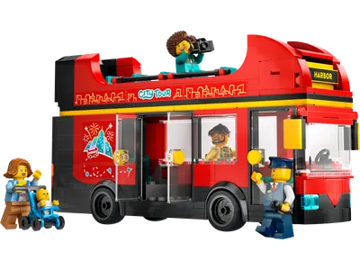 Rød dobbeltdækker-turistbus