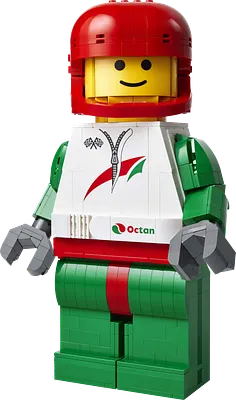 Opskaleret racerkører-minifigur