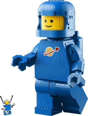Opskaleret blå astronautminifigur