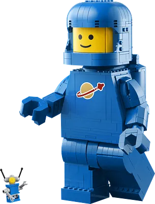 Opskaleret blå astronautminifigur