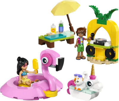 Poolparty med enhjørning og flamingo