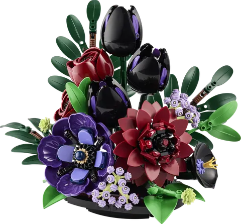 Mørkt blomsterarrangement