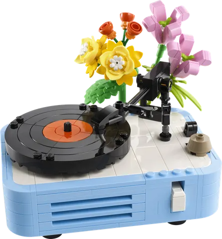 Pladespiller med blomster