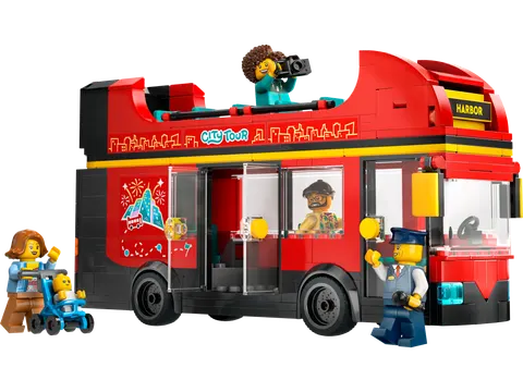 Rød dobbeltdækker-turistbus