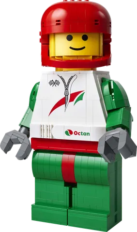 Opskaleret racerkører-minifigur