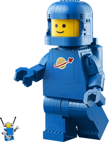 Opskaleret blå astronautminifigur