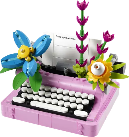 Skrivemaskine med blomster