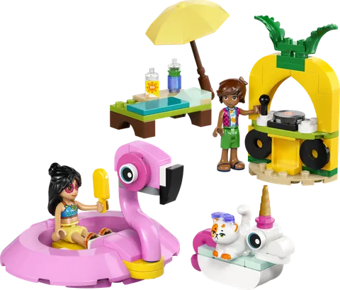 Poolparty med enhjørning og flamingo