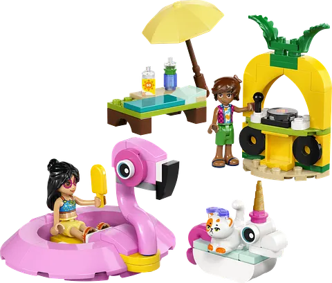 Poolparty med enhjørning og flamingo