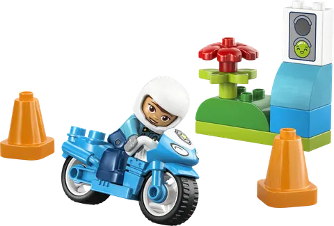 Blå politimotorcykel