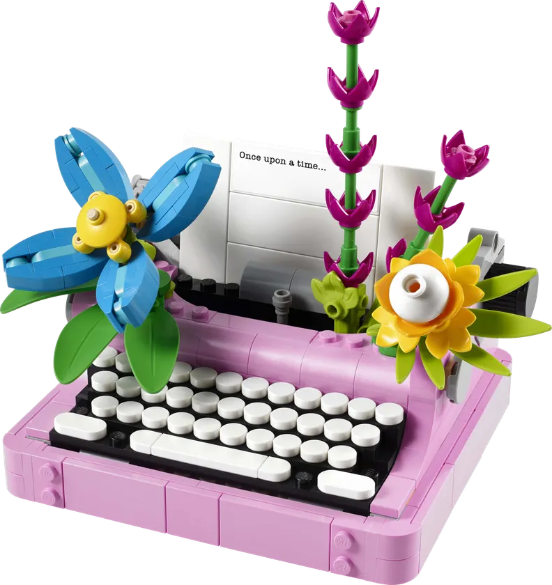 Skrivemaskine med blomster