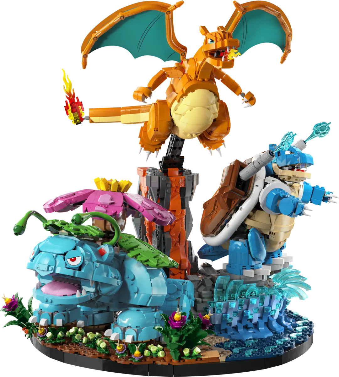 Venusaur, Charizard og Blastoise