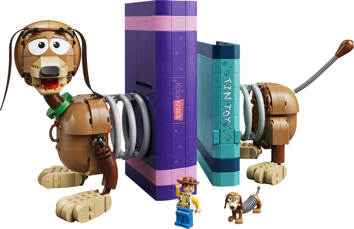 Toy Story-bogstøtter med hunden Slinky