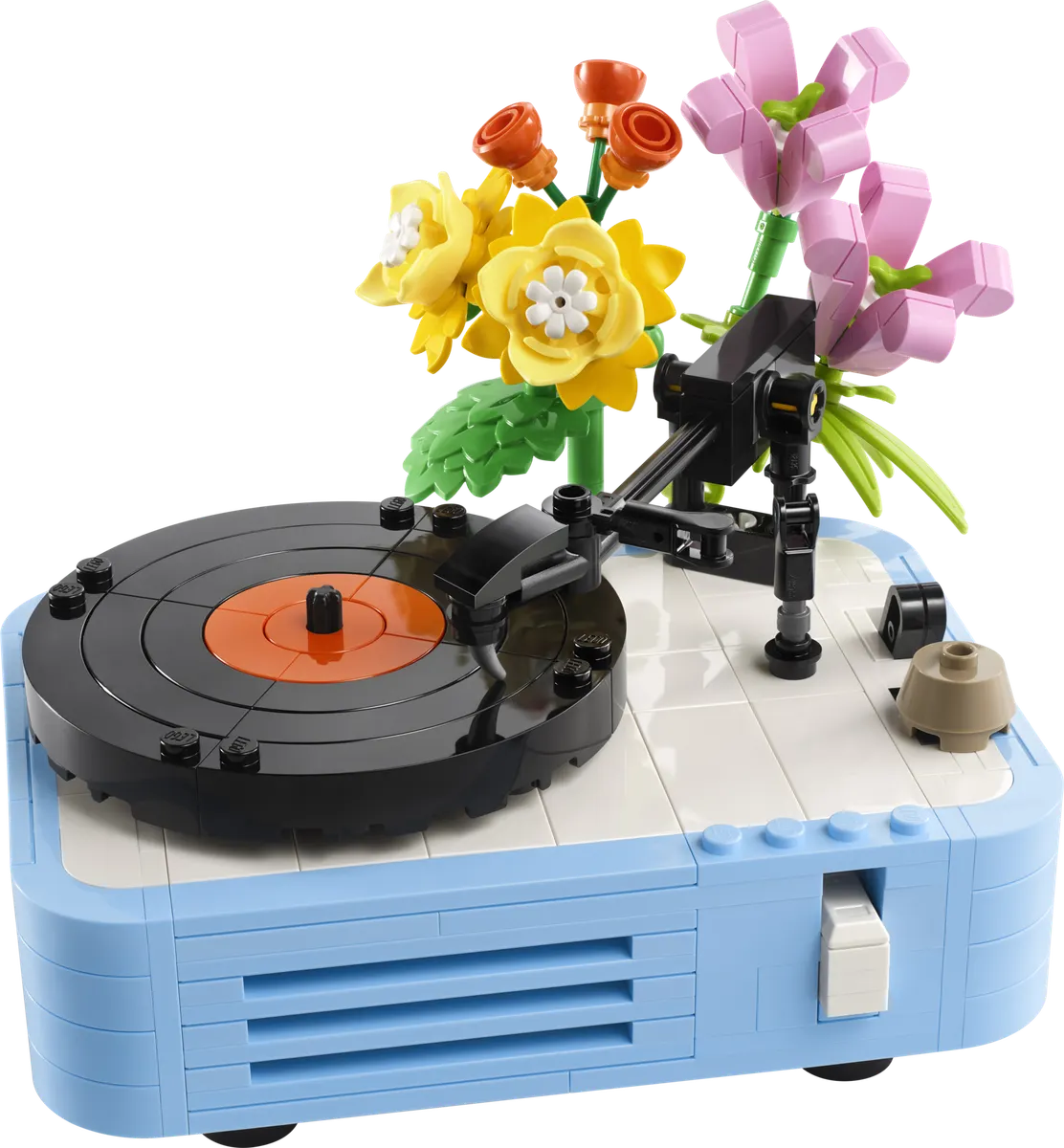 Pladespiller med blomster