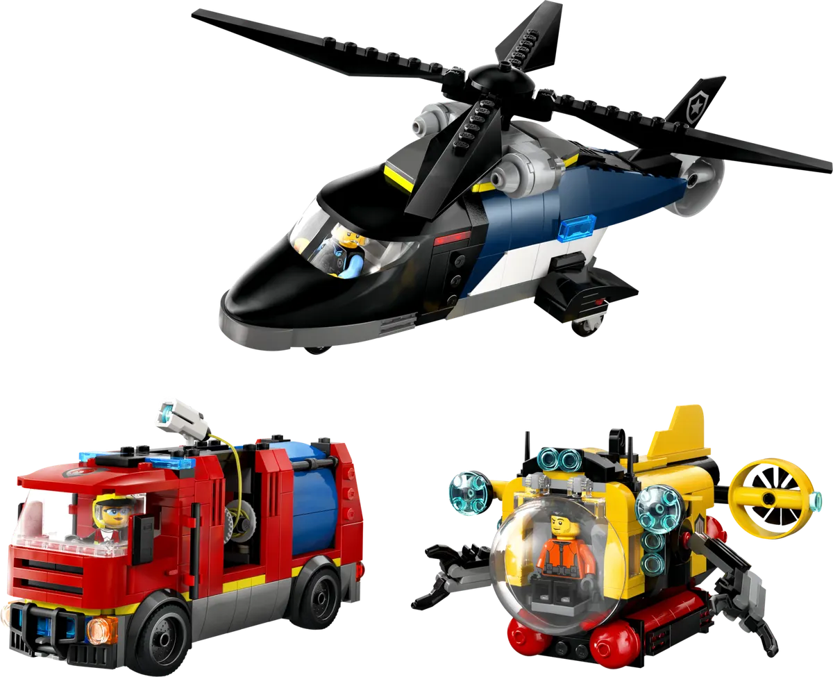 Remix - helikopter, brandbil og ubåd