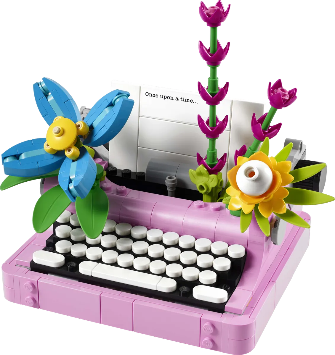 Skrivemaskine med blomster