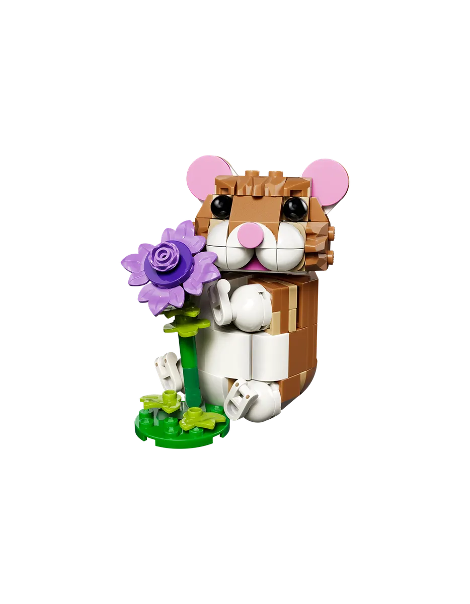 Sød hamster med blomst